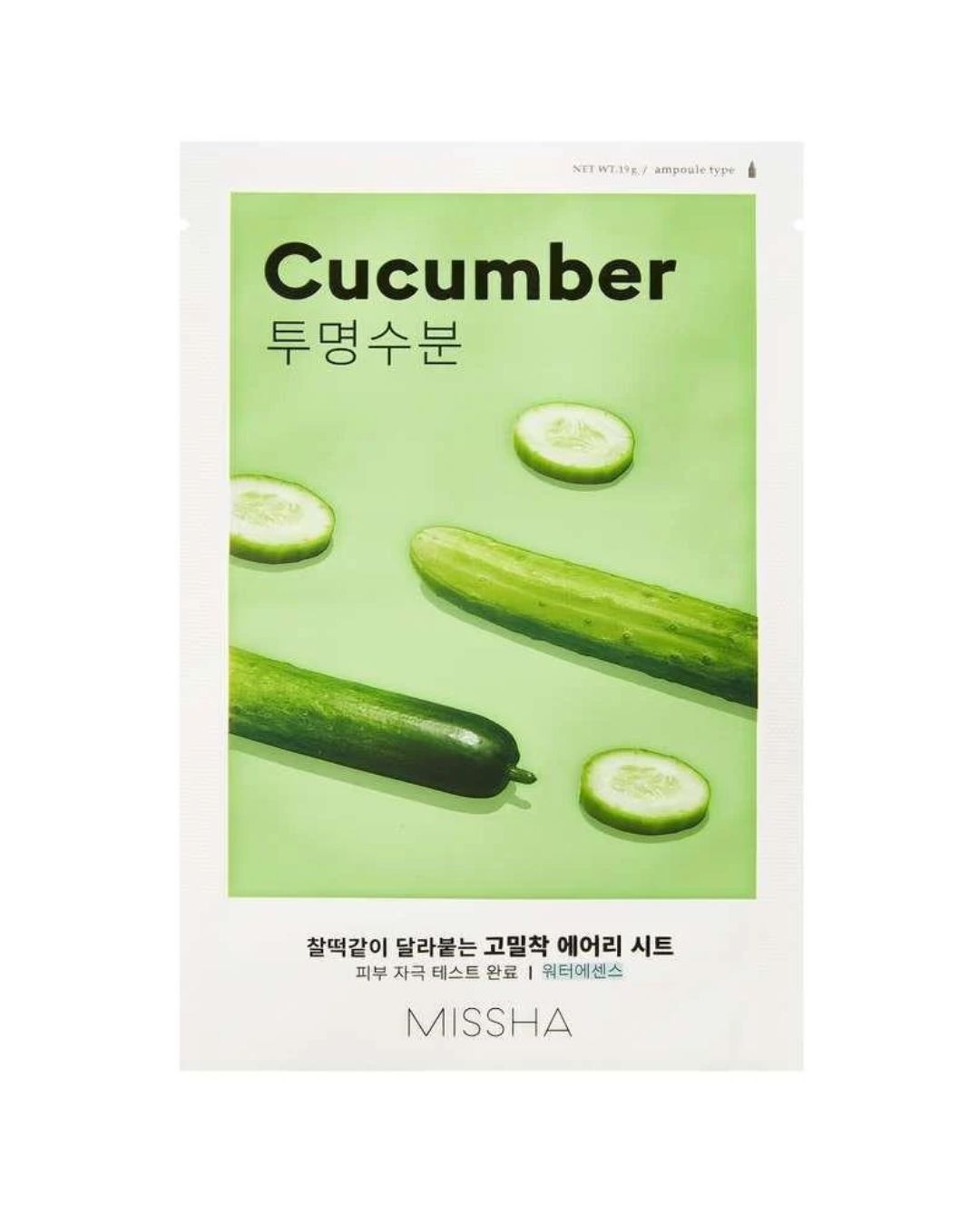 Missha Airy_Fit_Sheet_Mask [Cucumber] - Mascarilla Pepino